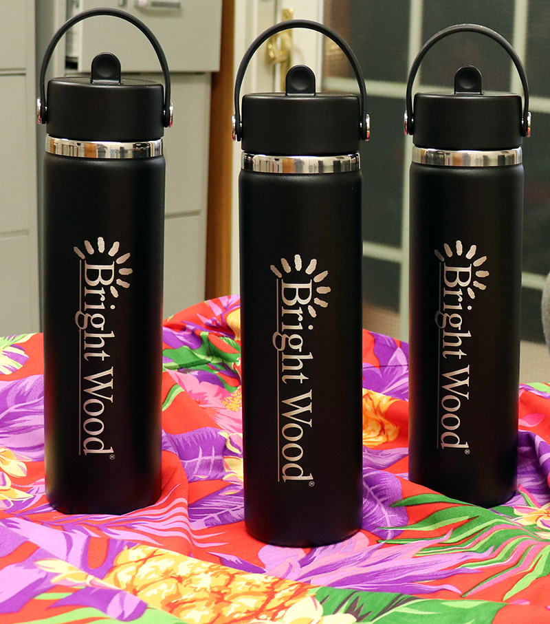 One hundred lucky picnic raffle winners are going to win one of these sleek black water bottles.
