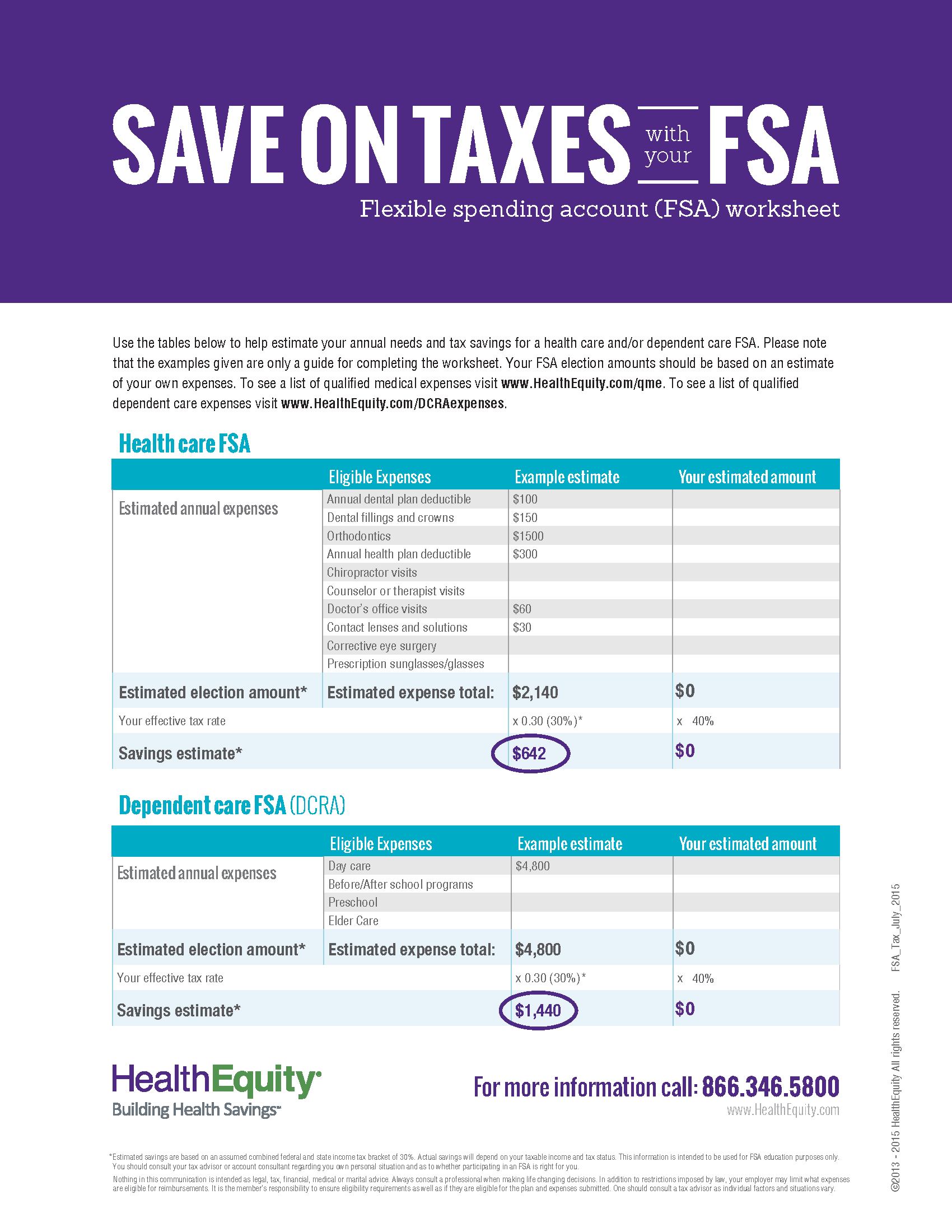 Examples of tax savings with an FSA